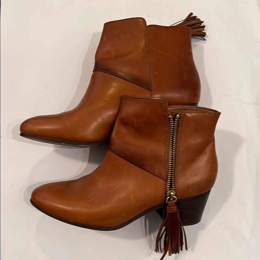 Coach Ankle Booties with Side Tassle Zipper